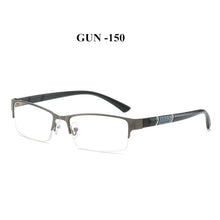 Load image into Gallery viewer, UVLAIK Blue Light Blocking Finished Myopia Glasses Frames Men Metal Half Frame Business Eyeglasses Short Sight Diopter Glasses