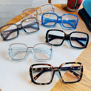 UVLAIK Blue Light Glasses Frame Resin Lens Anti Blue Light Blocking Radiation Trend Clear Lenses Computer Eyelasses Frames
