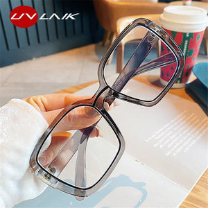 UVLAIK Blue Light Glasses Frame Resin Lens Anti Blue Light Blocking Radiation Trend Clear Lenses Computer Eyelasses Frames