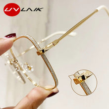 Load image into Gallery viewer, UVLAIK Computer Glasses Frame Women Men Anti Blue Light Alloy Eyewear Blocking Square Spectacle Transparent Glasses Optical