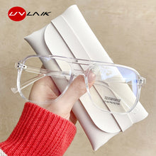 Carica l&#39;immagine nel visualizzatore di Gallery, UVLAIK Double Beam Anti Blue Light Glasses Frame Women Men Retro Big Frame Myopia Eyeglasses Female Oversized Fat Mirror Frame