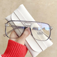 Carica l&#39;immagine nel visualizzatore di Gallery, UVLAIK Double Beam Anti Blue Light Glasses Frame Women Men Retro Big Frame Myopia Eyeglasses Female Oversized Fat Mirror Frame