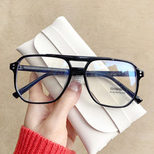 Carica l&#39;immagine nel visualizzatore di Gallery, UVLAIK Double Beam Anti Blue Light Glasses Frame Women Men Retro Big Frame Myopia Eyeglasses Female Oversized Fat Mirror Frame