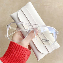 Carica l&#39;immagine nel visualizzatore di Gallery, UVLAIK Double Beam Anti Blue Light Glasses Frame Women Men Retro Big Frame Myopia Eyeglasses Female Oversized Fat Mirror Frame