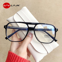 Carica l&#39;immagine nel visualizzatore di Gallery, UVLAIK Double Beam Anti Blue Light Glasses Frame Women Men Retro Big Frame Myopia Eyeglasses Female Oversized Fat Mirror Frame