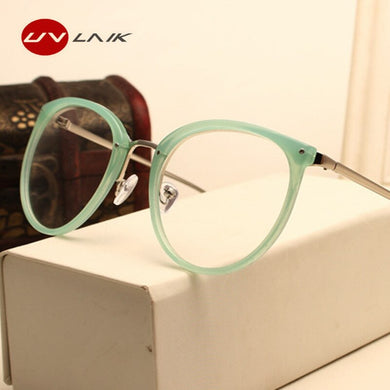 UVLAIK Optical Glasses Transparent Lens Myopia Eyeglasses Women Vintage Metal Spectacles Womens Designer Eyeglass Frames