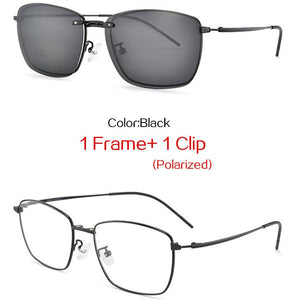 UVLAIK Magnet Polarized Sunglasses Men Women Retro Clip On Glasses Eyewear Metal Frames Optical Prescription Eyeglass Lense