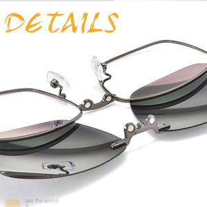 UVLAIK Magnet Polarized Sunglasses Men Women Retro Clip On Glasses Eyewear Metal Frames Optical Prescription Eyeglass Lense