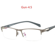 Load image into Gallery viewer, UVLAIK Men Finished Myopia Glasses Men&#39;s Business Metal Short-sighted Eyewear Half Frame With Degree Alloy Eyeglasses Frame