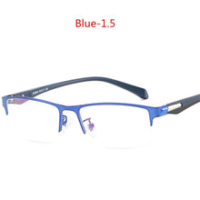 Load image into Gallery viewer, UVLAIK Men Finished Myopia Glasses Men&#39;s Business Metal Short-sighted Eyewear Half Frame With Degree Alloy Eyeglasses Frame