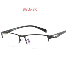 Load image into Gallery viewer, UVLAIK Men Finished Myopia Glasses Men&#39;s Business Metal Short-sighted Eyewear Half Frame With Degree Alloy Eyeglasses Frame