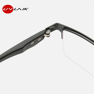 UVLAIK Men Finished Myopia Glasses Men's Business Metal Short-sighted Eyewear Half Frame With Degree Alloy Eyeglasses Frame