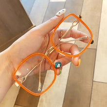 Load image into Gallery viewer, UVLAIK Oversized Transparent Glasses Frame Women Green Orange Clear Glasses Frame Female Alloy Big Square Eyeglasses