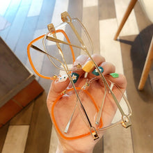 Load image into Gallery viewer, UVLAIK Oversized Transparent Glasses Frame Women Green Orange Clear Glasses Frame Female Alloy Big Square Eyeglasses