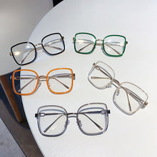 Load image into Gallery viewer, UVLAIK Oversized Transparent Glasses Frame Women Green Orange Clear Glasses Frame Female Alloy Big Square Eyeglasses