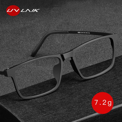 UVLAIK Pure Titanium Glasses Frame Men Comfortable Square Frame TR90 Eyeglasses Ultra Light Busines Myopia Optical Glasses Frame