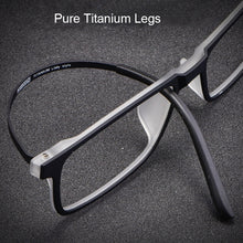 Load image into Gallery viewer, UVLAIK Pure Titanium Glasses Frame Men Comfortable Square Frame TR90 Eyeglasses Ultra Light Busines Myopia Optical Glasses Frame