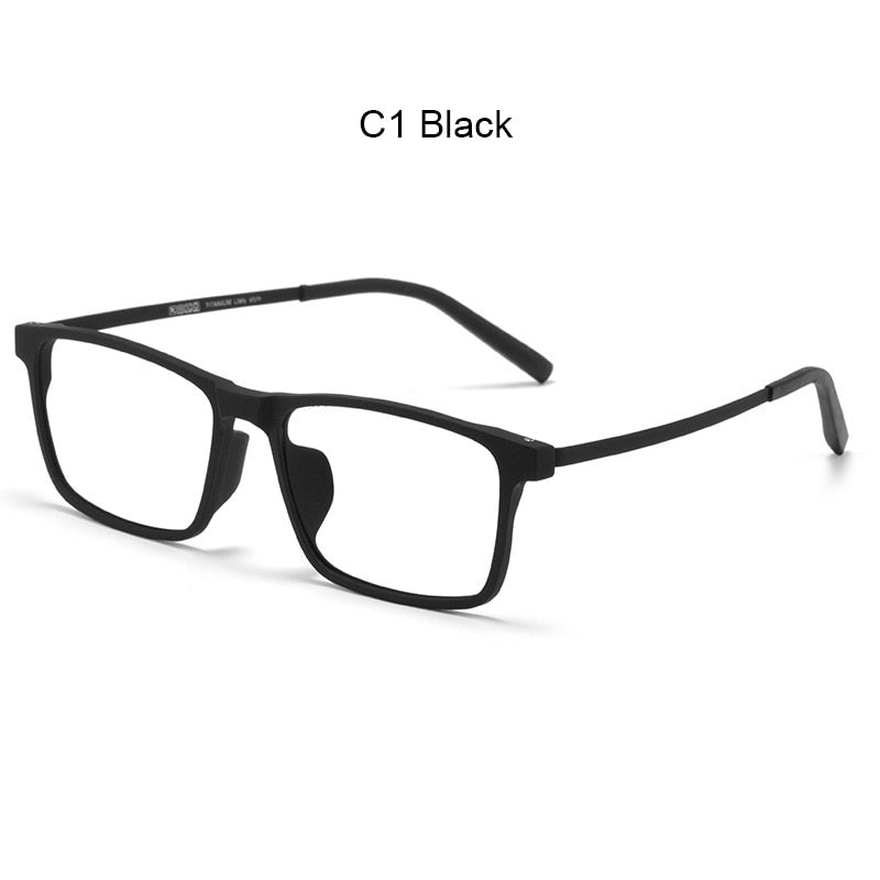 UVLAIK Pure Titanium Glasses Frame Men Comfortable Square Frame TR90 Eyeglasses Ultra Light Busines Myopia Optical Glasses Frame