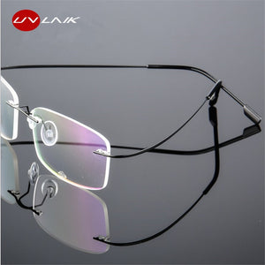 UVLAIK Rimless Titanium Eyeglasses Frames Women Men Flexible Optical Frame Prescription Spectacle Frameless Glasses Eye glasses