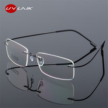 Load image into Gallery viewer, UVLAIK Rimless Titanium Eyeglasses Frames Women Men Flexible Optical Frame Prescription Spectacle Frameless Glasses Eye glasses