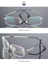 Load image into Gallery viewer, UVLAIK Rimless Titanium Eyeglasses Frames Women Men Flexible Optical Frame Prescription Spectacle Frameless Glasses Eye glasses