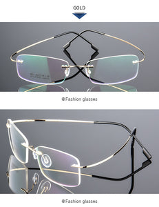 UVLAIK Rimless Titanium Eyeglasses Frames Women Men Flexible Optical Frame Prescription Spectacle Frameless Glasses Eye glasses