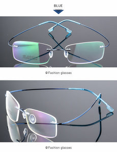 UVLAIK Rimless Titanium Eyeglasses Frames Women Men Flexible Optical Frame Prescription Spectacle Frameless Glasses Eye glasses