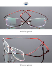 Load image into Gallery viewer, UVLAIK Rimless Titanium Eyeglasses Frames Women Men Flexible Optical Frame Prescription Spectacle Frameless Glasses Eye glasses