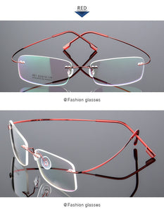 UVLAIK Rimless Titanium Eyeglasses Frames Women Men Flexible Optical Frame Prescription Spectacle Frameless Glasses Eye glasses