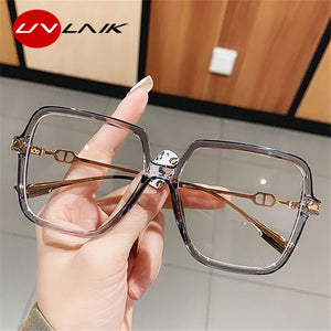UVLAIK Montatura per occhiali quadrati anti-luce blu Montatura per occhiali per computer oversize Donna Uomo Occhiali ottici quadrati Montature per occhiali