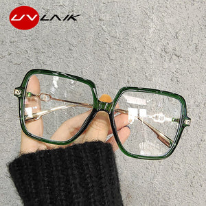 UVLAIK Montatura per occhiali quadrati anti-luce blu Montatura per occhiali per computer oversize Donna Uomo Occhiali ottici quadrati Montature per occhiali