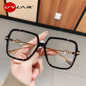UVLAIK Montatura per occhiali quadrati anti-luce blu Montatura per occhiali per computer oversize Donna Uomo Occhiali ottici quadrati Montature per occhiali
