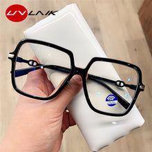 Carica l&#39;immagine nel visualizzatore di Gallery, UVLAIK Montatura per occhiali quadrati anti-luce blu Montatura per occhiali per computer oversize Donna Uomo Occhiali ottici quadrati Montature per occhiali