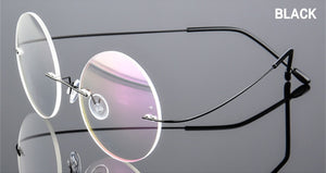 UVLAIK Titanium Round Glasses Frames Men Rimless stainless steel Optical Frame Prescription Spectacle Women Alloy Eye Glasses