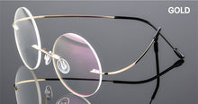 Carica l&#39;immagine nel visualizzatore di Gallery, UVLAIK Titanium Round Glasses Frames Men Rimless stainless steel Optical Frame Prescription Spectacle Women Alloy Eye Glasses