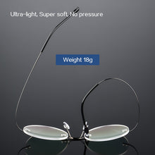 Carica l&#39;immagine nel visualizzatore di Gallery, UVLAIK Titanium Round Glasses Frames Men Rimless stainless steel Optical Frame Prescription Spectacle Women Alloy Eye Glasses