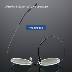 UVLAIK Titanium Round Glasses Frames Men Rimless stainless steel Optical Frame Prescription Spectacle Women Alloy Eye Glasses