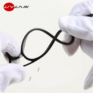 UVLAIK Transparent Glasses Frame Men Women Anti Blue light Pilot Eyeglasses Clear Glasses Optical Spectacle Frame with Box