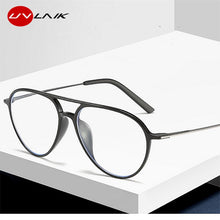 Load image into Gallery viewer, UVLAIK Transparent Glasses Frame Men Women Anti Blue light Pilot Eyeglasses Clear Glasses Optical Spectacle Frame with Box
