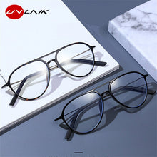 Load image into Gallery viewer, UVLAIK Transparent Glasses Frame Men Women Anti Blue light Pilot Eyeglasses Clear Glasses Optical Spectacle Frame with Box