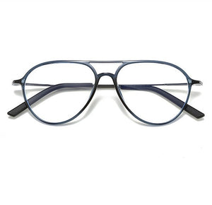 UVLAIK Transparent Glasses Frame Men Women Anti Blue light Pilot Eyeglasses Clear Glasses Optical Spectacle Frame with Box
