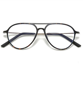 UVLAIK Transparent Glasses Frame Men Women Anti Blue light Pilot Eyeglasses Clear Glasses Optical Spectacle Frame with Box