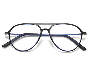 UVLAIK Transparent Glasses Frame Men Women Anti Blue light Pilot Eyeglasses Clear Glasses Optical Spectacle Frame with Box