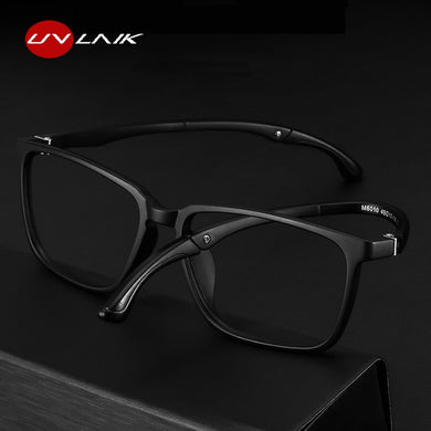 UVLAIK Ultralight TR90 Glasses Frame Men Sports Flexible Adjustable Ear Hook Eyeglasses Lens Customize Myopia Prescription Glass