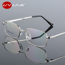 Load image into Gallery viewer, UVLAIK Vintage Men Titanium Alloy Optical Glasses Frame Ultralight Square Business Myopia Prescription Computer Eyeglasses