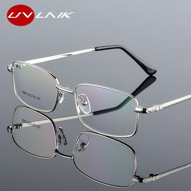 UVLAIK Vintage Men Titanium Alloy Optical Glasses Frame Ultralight Square Business Myopia Prescription Computer Eyeglasses