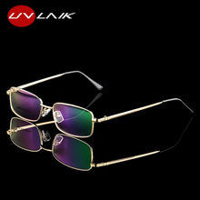 Load image into Gallery viewer, UVLAIK Vintage Men Titanium Alloy Optical Glasses Frame Ultralight Square Business Myopia Prescription Computer Eyeglasses