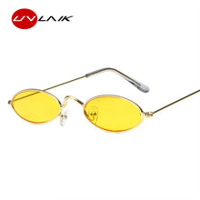 Load image into Gallery viewer, UVLAIK Vintage Small Oval Sunglasses Women Retro Brand Skinny Metal Frame Sunnies Men Sun Glasses Red Yellow Cat Eye Eyewear