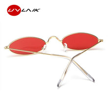 Load image into Gallery viewer, UVLAIK Vintage Small Oval Sunglasses Women Retro Brand Skinny Metal Frame Sunnies Men Sun Glasses Red Yellow Cat Eye Eyewear