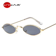 Load image into Gallery viewer, UVLAIK Vintage Small Oval Sunglasses Women Retro Brand Skinny Metal Frame Sunnies Men Sun Glasses Red Yellow Cat Eye Eyewear